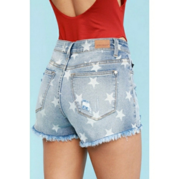 ♥️1XL 2XL 3XL Plus♥️ Star Print Shorts - Picture 5 of 8